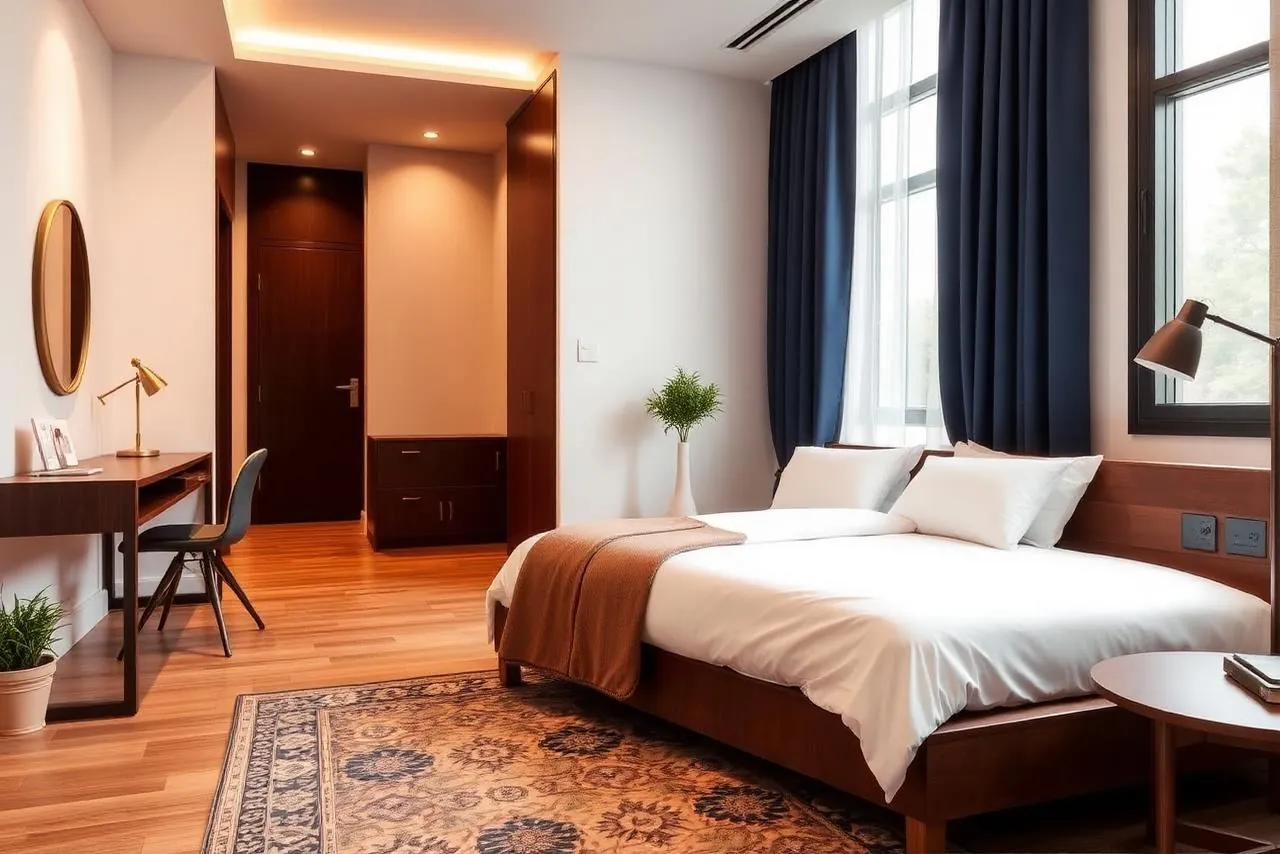 Private room with study desk at Shukarana Stays